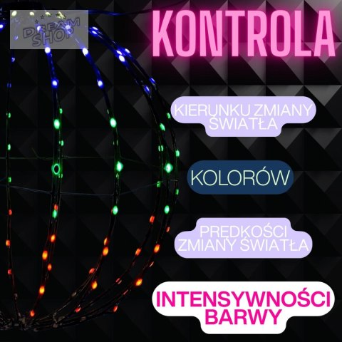 KULA DEKORACYJNA WISZĄCA 168LED RGB 40CM