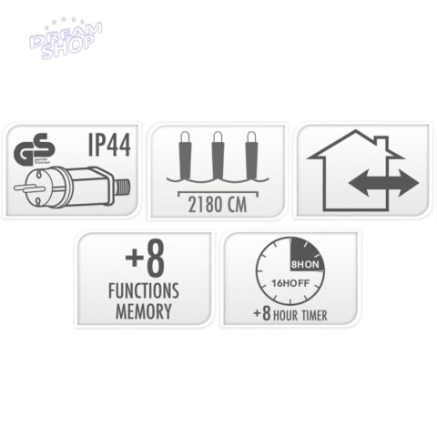 LAMPKI CHOINKOWE ŁAŃCUCH ŚWIETLNY 3000 LED TIMER ZIMNY BIAŁY