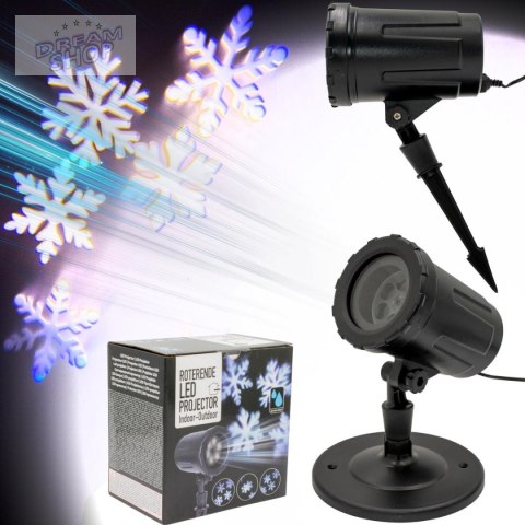 PROJEKTOR RZUTNIK LED PŁATKI ŚNIEGU