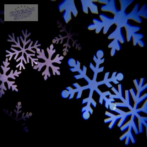 PROJEKTOR RZUTNIK LED PŁATKI ŚNIEGU