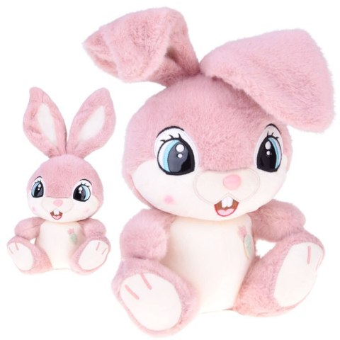 Pluszowy Królik 40 cm Urocza różowa MALINKA z zaginanymi uszami ZA5922