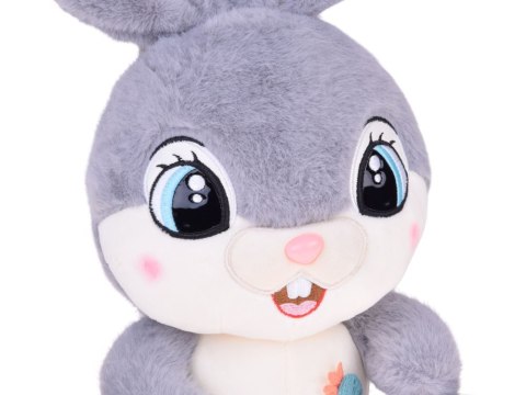 Pluszowy Królik 40 cm Uroczy szary JAGÓDEK z zaginanymi uszami ZA5922