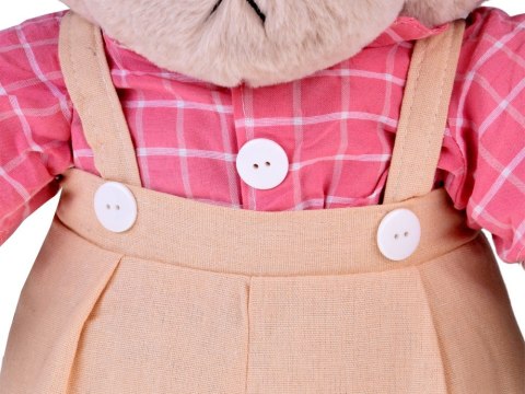 Pluszowy MIŚ - beżowy Filip 58cm w różowej VINTAGE koszuli ZA5923 A