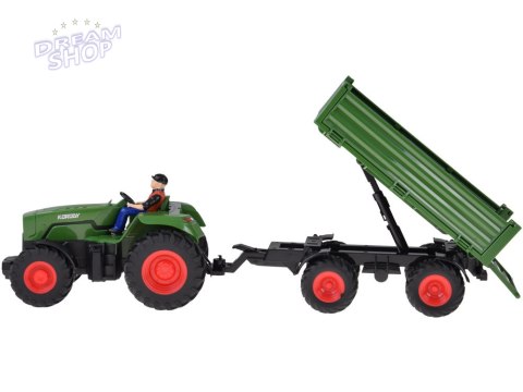 Sterowany Traktor na pilota z przyczepą + bale siana traktorzysta RC0717