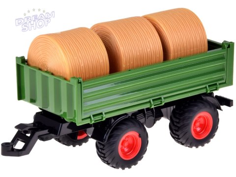 Sterowany Traktor na pilota z przyczepą + bale siana traktorzysta RC0717