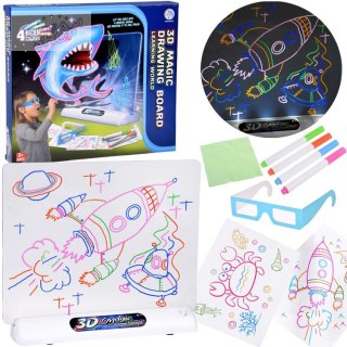 Tablica do Rysowania 3D z Podświetleniem LED + Pisaki i Okulary TA0114