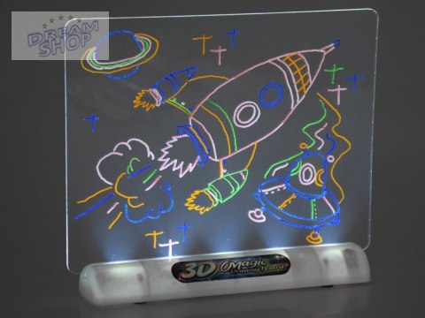 Tablica do Rysowania 3D z Podświetleniem LED + Pisaki i Okulary TA0114
