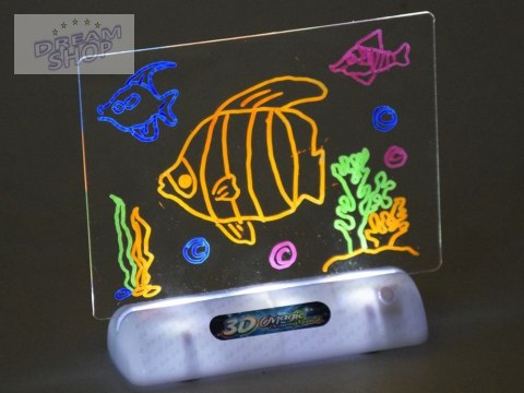 Tablica do Rysowania 3D z Podświetleniem LED + Pisaki i Okulary TA0115