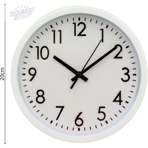 ZEGAR ŚCIENNY PP 20CM BIAŁY