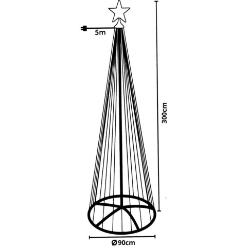 CHOINKA DEKORACYJNA 550LED CIEPŁY BIAŁY 300CM BLACK