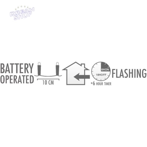 LAMPKI DRUCIKI NA BATERIE GIRLANDA 100 LED CIEPŁY BIAŁY FLASH