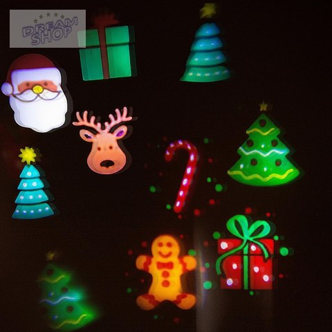 PROJEKTOR RZUTNIK LED WYMIENNE KLISZE ŚWIĘTA HALLOWEEN