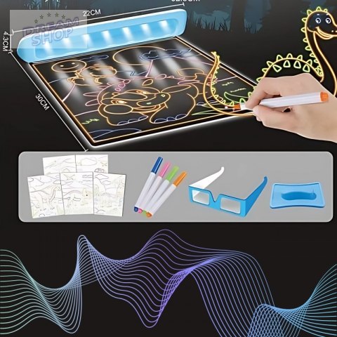 WOOPIE Magnetyczna Tablica 3D Podświetlenie LED do Rysowania