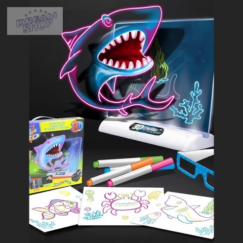 WOOPIE Magnetyczna Tablica 3D Podświetlenie LED do Rysowania