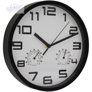 ZEGAR ŚCIENNY 25CM Z TERMOMETREM BIAŁY