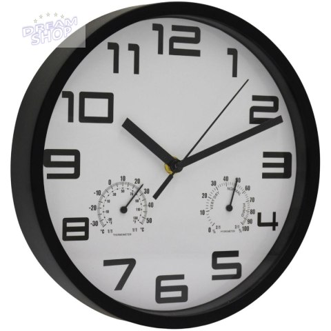 ZEGAR ŚCIENNY 25CM Z TERMOMETREM BIAŁY