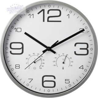 ZEGAR ŚCIENNY 30CM Z TERMOMETREM BIAŁY