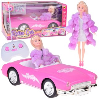 Autko Retro Cadillac na pilota + Elegancka Lalka w Futrze RC0745