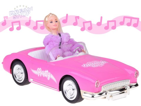 Autko Retro Cadillac na pilota + Elegancka Lalka w Futrze RC0745