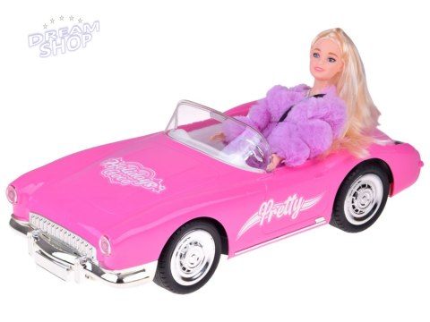 Autko Retro Cadillac na pilota + Elegancka Lalka w Futrze RC0745