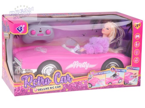 Autko Retro Cadillac na pilota + Elegancka Lalka w Futrze RC0745