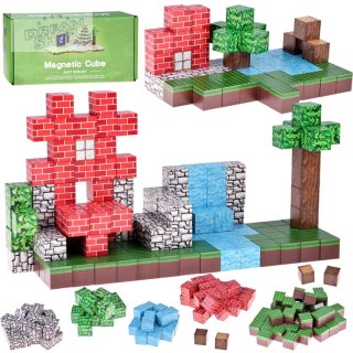 Klocki magnetyczne konstrukcyjne 144 ele kostki sześciany piksele ZA6005