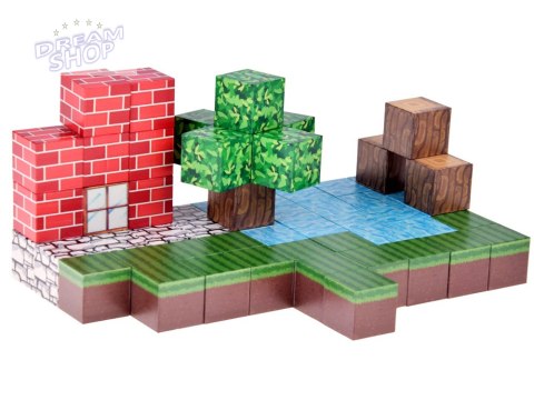 Klocki magnetyczne konstrukcyjne 144 ele kostki sześciany piksele ZA6005