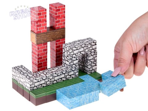 Klocki magnetyczne konstrukcyjne 144 ele kostki sześciany piksele ZA6005