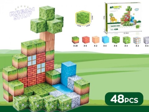 Klocki magnetyczne kostki 3D 48el Klocki magnetyczne kostki 3D 48el