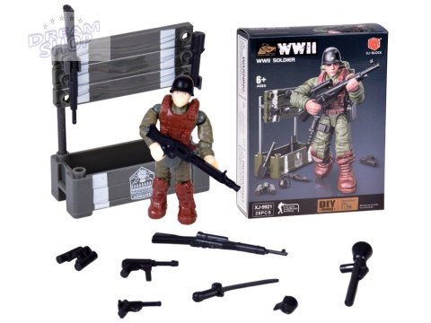 Klocki żołnierz WWII figurka żołnierzyk model do złożenia 28 ele ZA5723