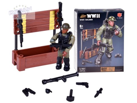 Klocki żołnierz WWII figurka żołnierzyk model do złożenia 28 ele ZA5723