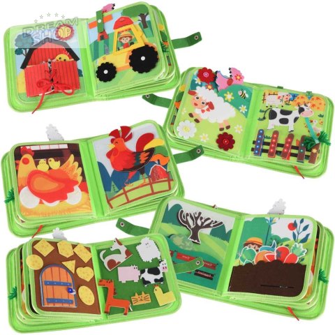 Książeczka sensoryczna edukacyjna manipulacyjna farma