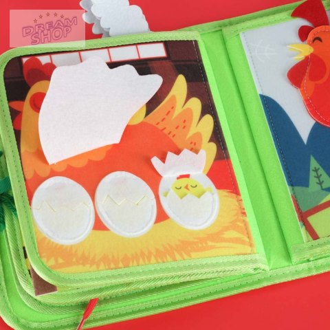 Książeczka sensoryczna edukacyjna manipulacyjna farma