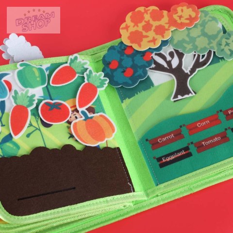 Książeczka sensoryczna edukacyjna manipulacyjna farma