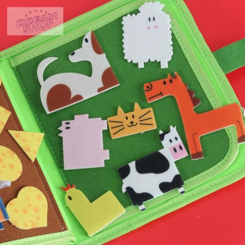 Książeczka sensoryczna edukacyjna manipulacyjna farma