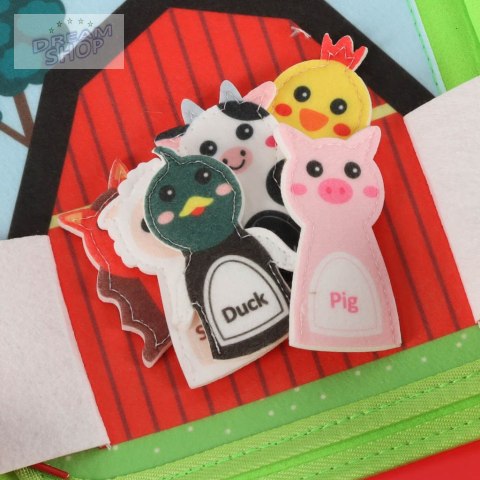 Książeczka sensoryczna edukacyjna manipulacyjna farma