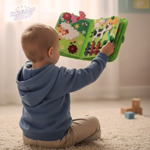 Książeczka sensoryczna edukacyjna manipulacyjna farma
