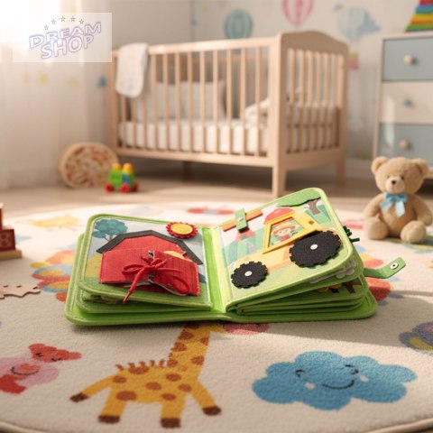 Książeczka sensoryczna edukacyjna manipulacyjna farma