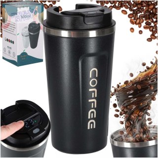 Kubek termiczny z ustnikiem termos LED 500ml czarn