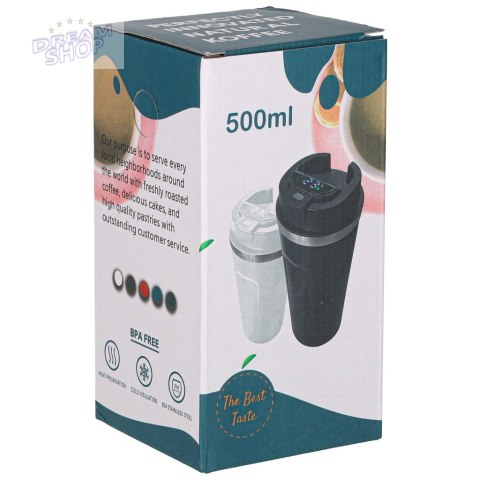 Kubek termiczny z ustnikiem termos LED 500ml czarn Kubek termiczny z ustnikiem termos LED 500ml czarn