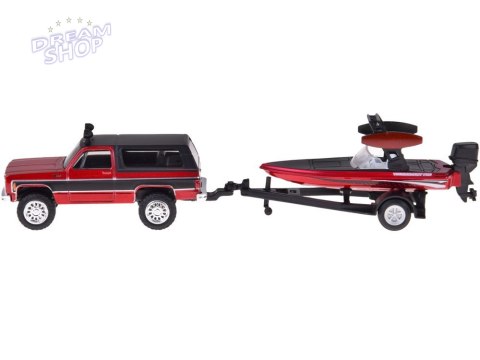 Maisto Licencjonowane Auto metalowe Chevrolet K5 Blazer + łódź 1:64 ZA5964