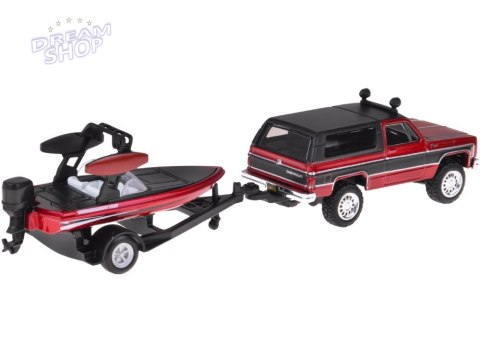 Maisto Licencjonowane Auto metalowe Chevrolet K5 Blazer + łódź 1:64 ZA5964