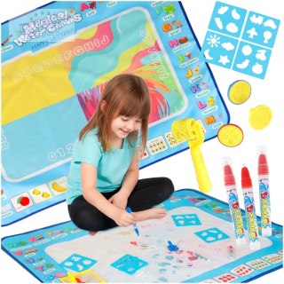 Mata wodna do malowania rysowania wodą mazaki pieczątki szablony wałek 100x80cm alfabet