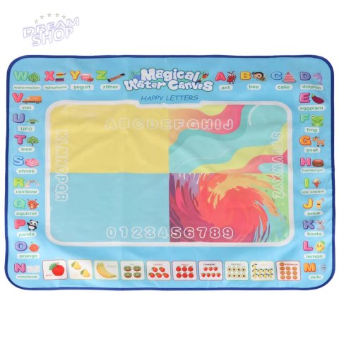 Mata wodna do malowania rysowania wodą mazaki pieczątki szablony wałek 100x80cm alfabet