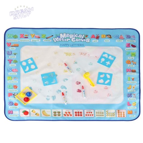 Mata wodna do malowania rysowania wodą mazaki pieczątki szablony wałek 100x80cm alfabet