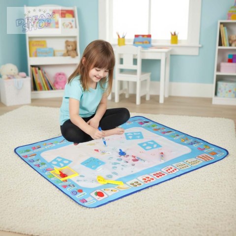 Mata wodna do malowania rysowania wodą mazaki pieczątki szablony wałek 100x80cm alfabet