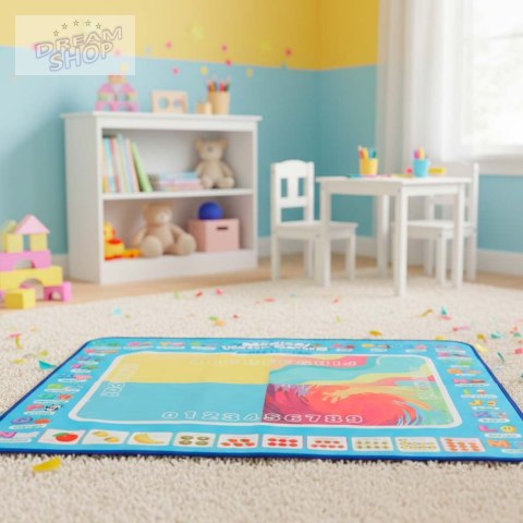 Mata wodna do malowania rysowania wodą mazaki pieczątki szablony wałek 100x80cm alfabet