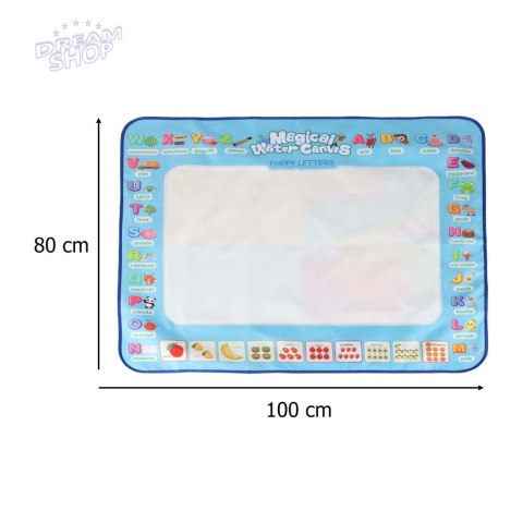 Mata wodna do malowania rysowania wodą mazaki pieczątki szablony wałek 100x80cm alfabet