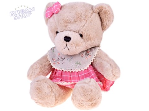 Pluszowy MIŚ - beżowa Zuzia 58cm w różowej VINTAGE sukience ZA5923 C