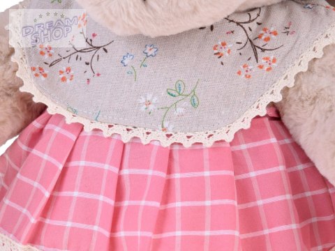 Pluszowy MIŚ - beżowa Zuzia 58cm w różowej VINTAGE sukience ZA5923 C